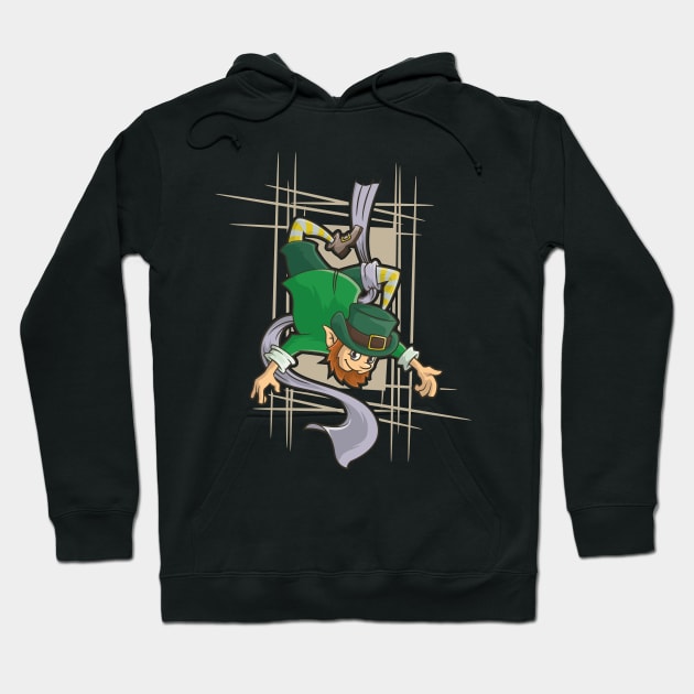 Saint Patricks Day Shirt Contortionist Aerial Silk Gnome Hoodie by TellingTales